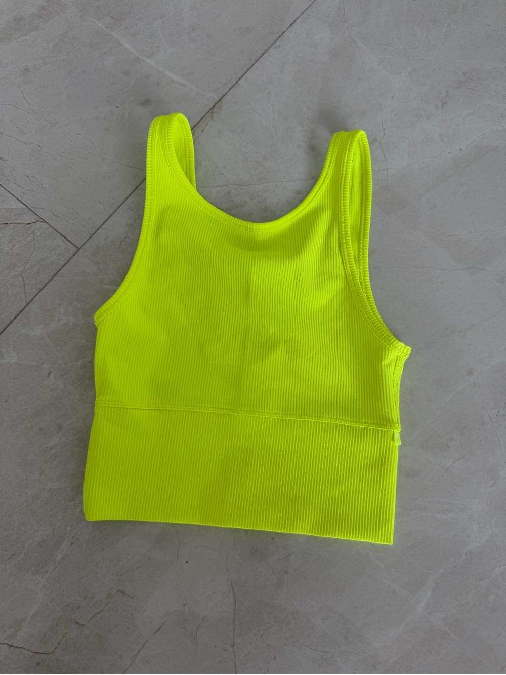 Lululemon 2 neon yellow crop tank
